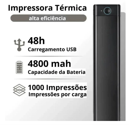 BluPrinter™ - Impressora Térmica Portátil + (Refil de Papel e Brinde Surpresa)