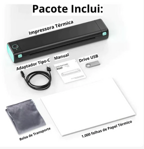 BluPrinter™ - Impressora Térmica Portátil + (Refil de Papel e Brinde Surpresa)